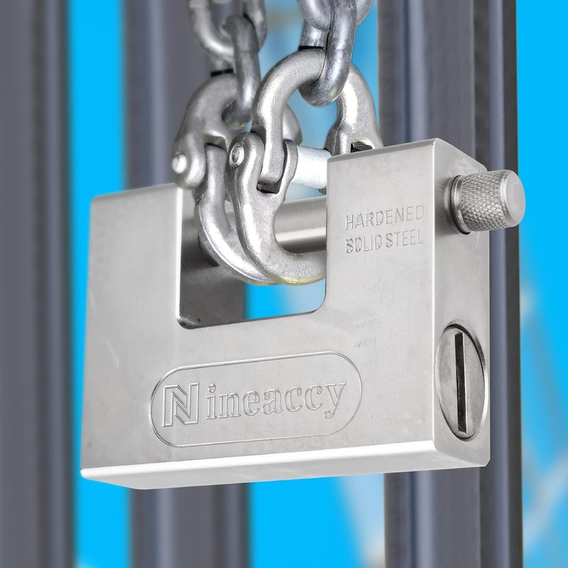 WDFAACK 5 Keys Super Silver Heavy Duty Padlock Lock for