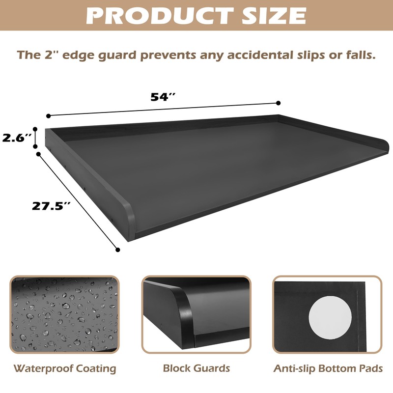 Royxen Washer Dryer Countertop with Solid Wood Core,54“W x 27.5D