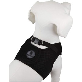 The Worthy Dog Sidekick Harness with Comfy Padded Mesh Velcro Adjustable, Outdoor, Easy Walk Vest - Medium, Black