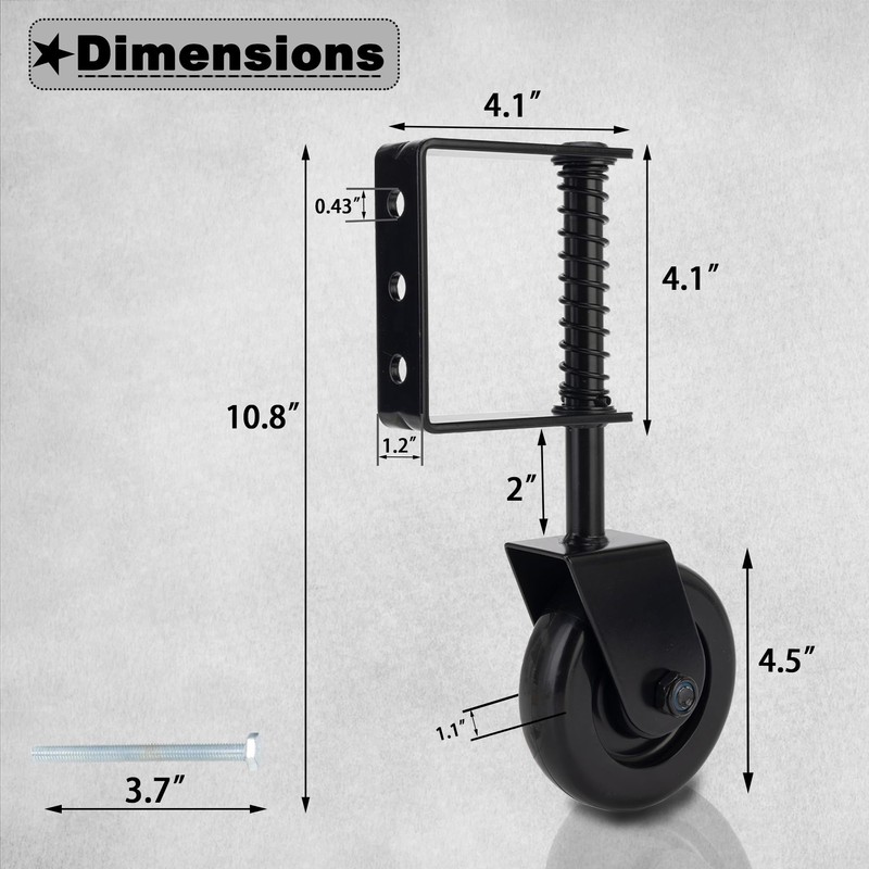 Auxdee 4.3 Inch Heavy Duty Fence Gate Wheel with Universal