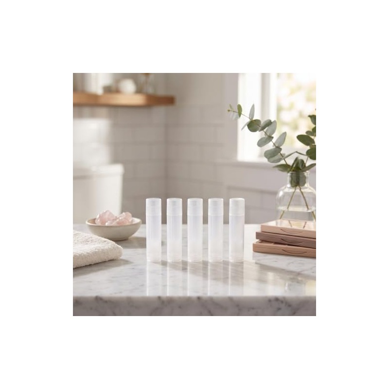 100pcs Transparente Bálsamo Labial Botella, 5ml Portátil Plástico Vacío Brillo