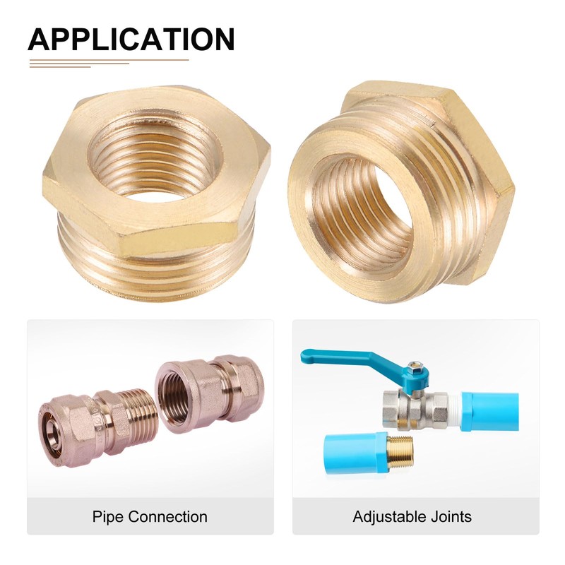 DTGN G1/2 Female x G1/4 Male Brass Pipe Fitting Set