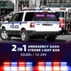 PKINGLAKE 2 in 1 LED Emergency Dash Strobe Light Bar
