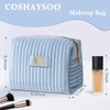 COSHAYSOO Travel Makeup Bag Quilted Make Up Pouch Initial Cosmetic