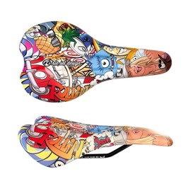 Riesel Design Bicycle Saddle Cartoon Cartoon Style Colourful Graffiti Art Motif Sporty Bike Seat (stickerbomb)