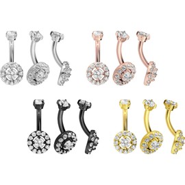 PIERCINGLINE Titanium Banana with Push Fit Crystal Disc Piercing Ear Nose Choice of Colours and Sizes, Titanium