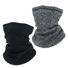 DHUGZFT 2Pack Winter Neck Warmer Gaiter men&women,motorcycle Mask Face Cover Balaclava Scarf for Cold Weather Sportfor Hiking Cycling (Dark linen gray, Black;), Dark Linen Gray： Black, One Size