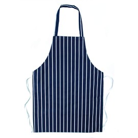 Children's Navy Butcher Stripe Cooking Apron (10-13yrs, Navy)