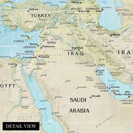 HISTORIX 2021 Middle East Map Poster - 24x30 Inch Map of the Middle East Region - Countries of Middle East Poster Print