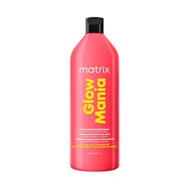 Matrix Glow Mania shampoo 1L | Protector de color para cabello teñido | Conserva la vitalidad del color y realza el brillo | Con ácido glicólico y aceite de rosa mosqueta
