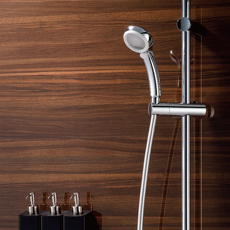 SANEI PS30-866TXB-SC6-1.8 Metallic Shower Hose Silver Tone Length with Adapter