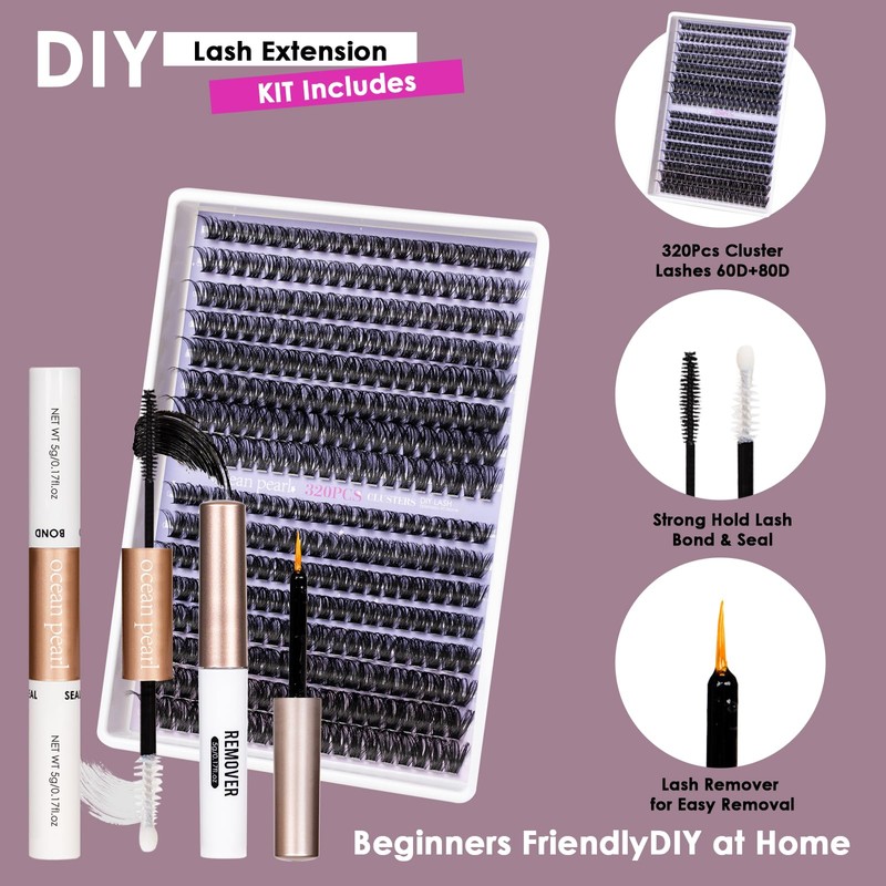3D Thick Lash Extension Kit 320 Pcs Fluffy Lash Clusters