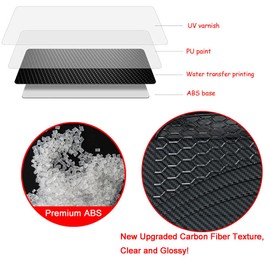 ABS Carbon Fiber Gas Cap Fuel Filler Tank Door Cover Car Exterior Accessories Compatible for Honda 10th Gen Civic 2016 2017 2018 2019 2020 2021(Not for Hatchback)