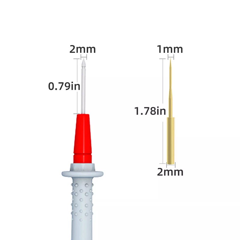 Peakelect Silicone Multimeter Test Leads Kit with Gold-Plated Precision Sharp