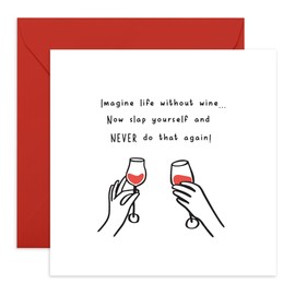 Central 23 Funny Birthday Card For Men Women - Life Without Wine - Best Friend Birthday Card - Gifts For Mum Sister Cousin Auntie - Comes With Stickers And Envelope