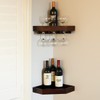 WELLAND Wall Mounted Corner Wine Rack -2 Pack Wooden Rustic