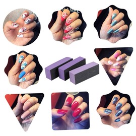 Healeved 6pcs Three Sides Sponge Nail File Versatile Nail Buffer and Polisher Safe and Practical Manicure Tool for Professionals and Beginners