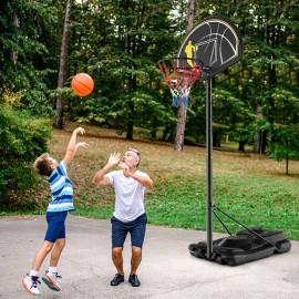Adjustable 10 Feet Portable Basketball Goal Hoop System 4.25 Inches Court EquipmentColor: Black Color