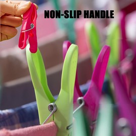 Clothes Pegs, 48 Packs Plastic Clothes Pegs for Washing Line, Strong Grip Washing Line Pegs, Clothes Clips Clothes Pins Durable and Windproof Laundry Pegs for Washing Line Laundry Bathroom Kitchen