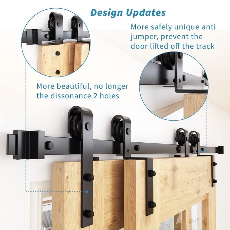 ZEKOO 6 FT Single Track Bypass Barn Door Hardware Kit,