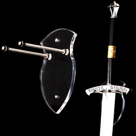 WANLIAN Sword Stand Sword Hook Wall Hook Display Stand Single Sword Vertical Wall Mount Universal Sword Stand Wall Mount Display Stand For Sword Dagger Axe Key Knife Anime Sword (Transparent 1 pack)