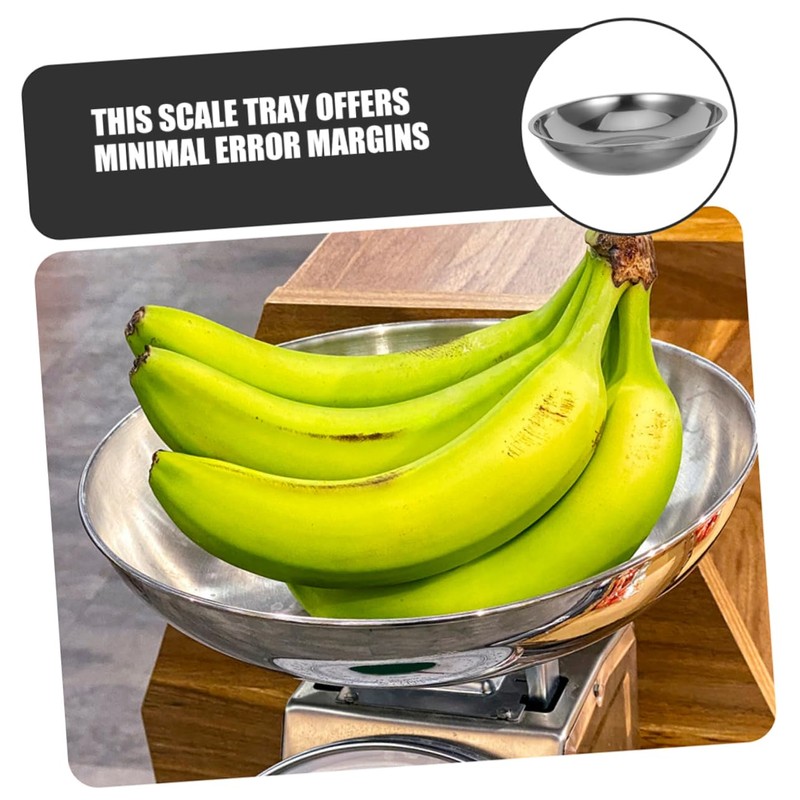 STOBAZA 2pcs Stainless Steel Food Scale Bowl Electronic Scale Tray