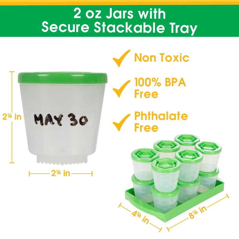 Baby Food Storage Containers w Write What You Want Lids