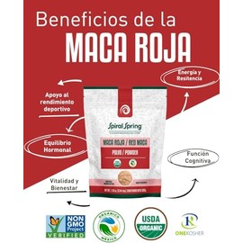 Maca Roja en Polvo 200g - Orgánica Certificada Premium - Suplemento Alimenticio de Origen Andino - Superfood de Alta Calidad. (1 Pz)