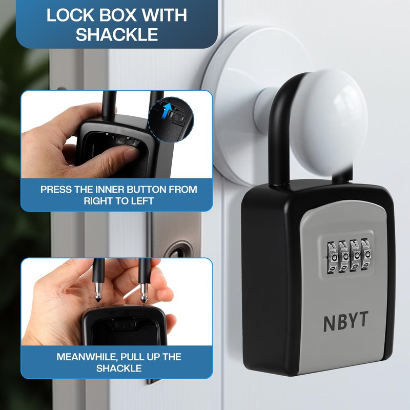 NBYT Portable Combination Lock Key Box House Key Hide Key