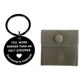 Employee Coworkers Going Away Keychain, Funny Office Thank You Gifts for Colleagues Friends Leaving Farewell Retirement Goodbye Gifts Inspirational Gifts with Velvet Bag (Black)