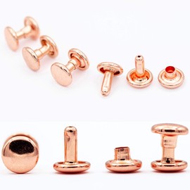My Belt - Pack of 100 Hollow Rivets for Leather, Leather Rivets 6 mm Rose Gold, Double Cap Rivets, Belt Rivets Cap