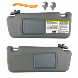 Pair of Left and Right Sun Visors with Holders for Toyota Tacoma 2005 2006 2007 2008 2009 2010 2011 2012 Interior Sunshade Replacement (Gray)