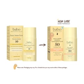 Babo Botanicals Daily Sheer Mineral Sunscreen Fluid SPF50 - Natural Zinc Oxide - Passion Fruit Oil - Fragrance Free - Ultra-Lightweight - For Face - For all ages | Babo Botanicals