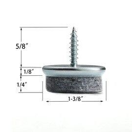 Screw on Furniture Pads Furniture Sliders for Wooden Chair Legs -Furnigear Best Hardwood Floor Protectors Protect Your Hardwood & Laminate Flooring (1-3/8"-20pack,Gray)