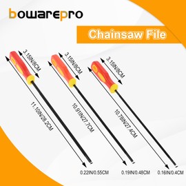 Round Chainsaw Chain Sharpening File, 5/32 3/16 7/32 Inch Chain Saw Sharpener, Round Rasp, Hardened Steel(4.0mm 4.8mm 5.5mm)