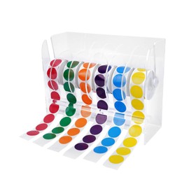 UCEC Acrylic Sticker Holder, Adjustable Label Dispenser 6 Disks, Dispenser for Rolls of Sticker Labels for Small Hand Workers, Offices and Homes