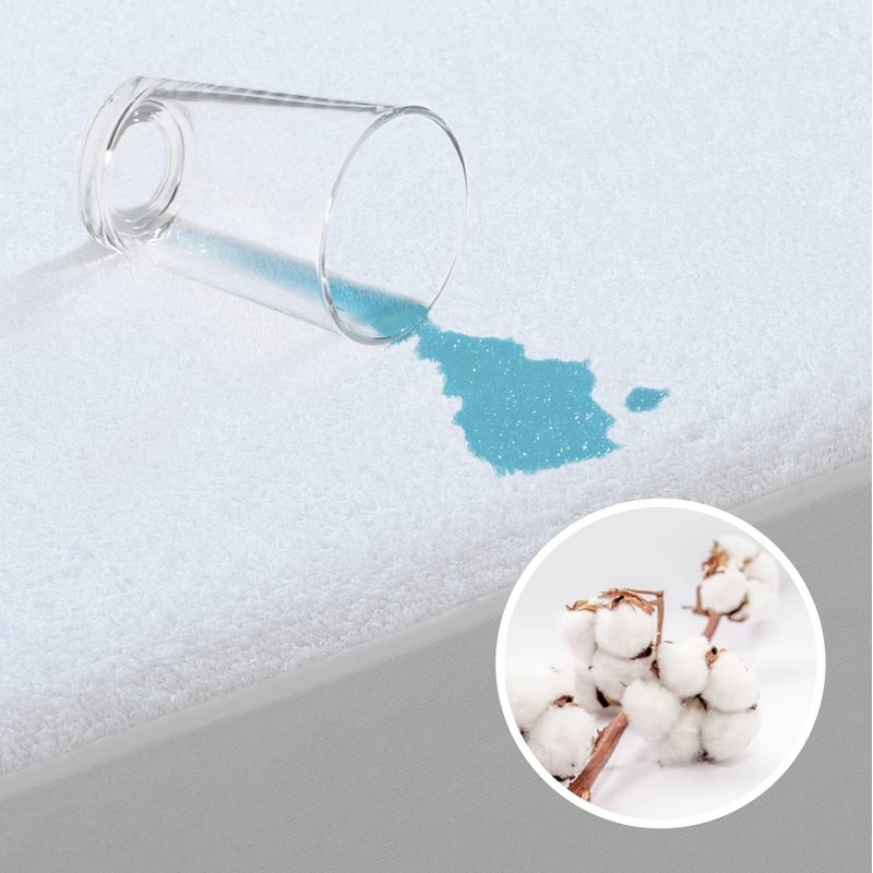 Tural Coprimaterasso 90x200cm Singolo Spugna di cotone Certificato Oeko-TEX Assorbente