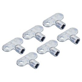PATIKIL Radiator Valve Keys, 6 Pack Zinc Alloy Square Socket Vent Air Valve Key Wrench Plumbing Bleeder Tool Single Hole for Radiator Heater Faucet, Silver