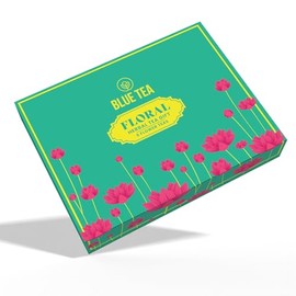 BLUE TEA - Floral Herbal Tea Gift - 5 Flower Tea in Glass Tube | EXOTIC TEA GIFT SET | Flower Based - Loose | Butterfly Pea, Rose, Marigold, Lavender, Hibiscus | Herbal Tea - Caffeine Free | Best Gift