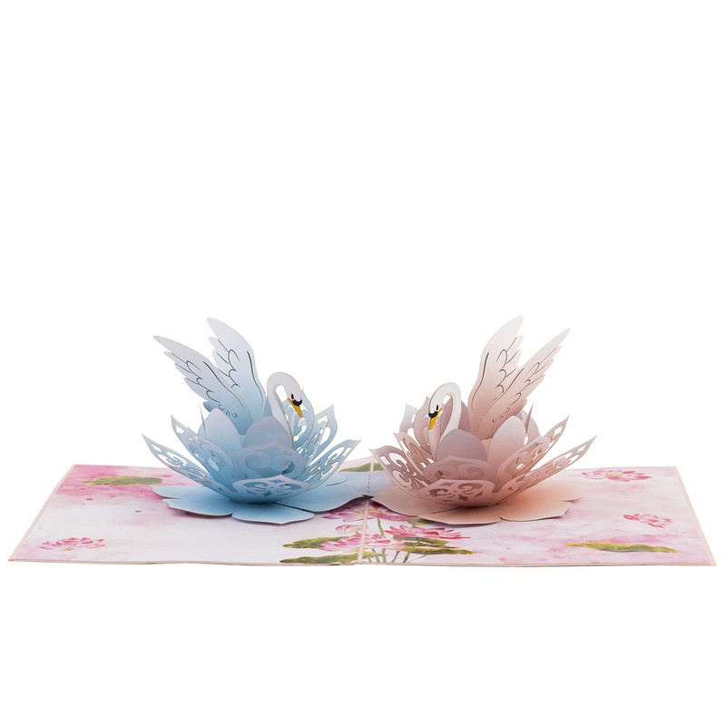 Pop Up Card 2 Swans