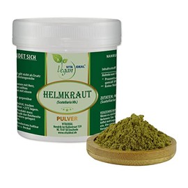 VITA IDEAL Vegan® HELMKRAUT 150g - PULVER - Scutellaria lateriflora - Tagesportion 700mg HELM - KRAUT getrocknet & gemahlen - natürlich, pflanzlich & ohne Zusatzstoffe. Inklusive Messlöffel.