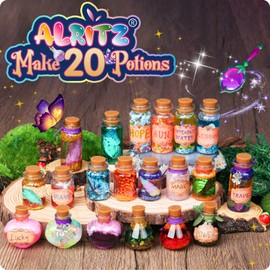 Alritz Fairy Potions Kit, Magic Mix Kit 20 Bottles, Christmas Gifts Decorations Ornaments Garden Crafts Birthday Gifts Toys for Girls and Boys 6 7 8 9 10 11 12+Years Old Families Party Indoor Outdoor