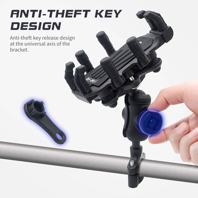 Motorcycle Phone Mount Holder with Vibration Dampener Anti-theft Motorcycle Cell