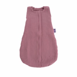 TRÄUMELAND – Baby Sommerschlafsack in pflaume 0.5 TOG, leichter atmungsaktiver Schlafsack aus Musselin für warme Sommernächte, Öko-Tex 100 zertifiziert, schadstofffrei & hautfreundlich