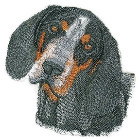 Blue-tick Coonhound Dog face Embroidery IronOn/Sew Patch [4.5" x 4.5"][Made in USA]