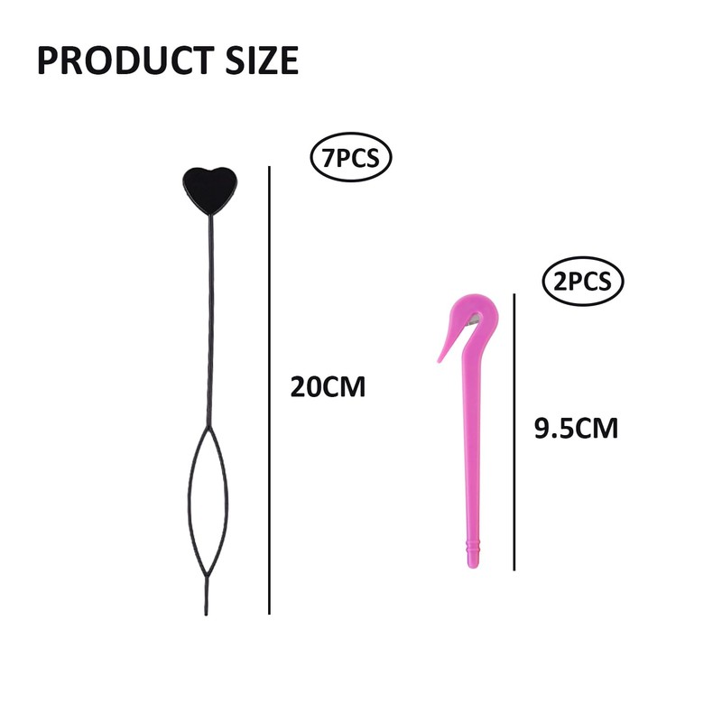7 Hair Scrunchie Tools, 2 Hair Removers, Braiding Tools, Hair