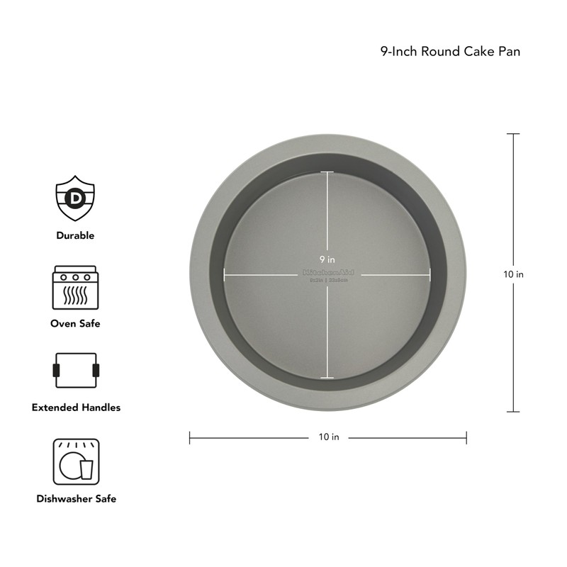 KitchenAid - Molde redondo de acero aluminizado antiadherente de 9