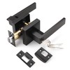 KNOBWELL 1 Pack Door Handles with Lock and Key, Matte
