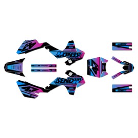 Kalair GFX Graphics Kit for SSR SR70, SR110, and SR125 (2021+) Fresh Series Magenta 16 Mil - On/Off The Road - Dirt Pit Bike Motorcycle Sticker, Dirtbike Racing Decal Motocross no-Plastics