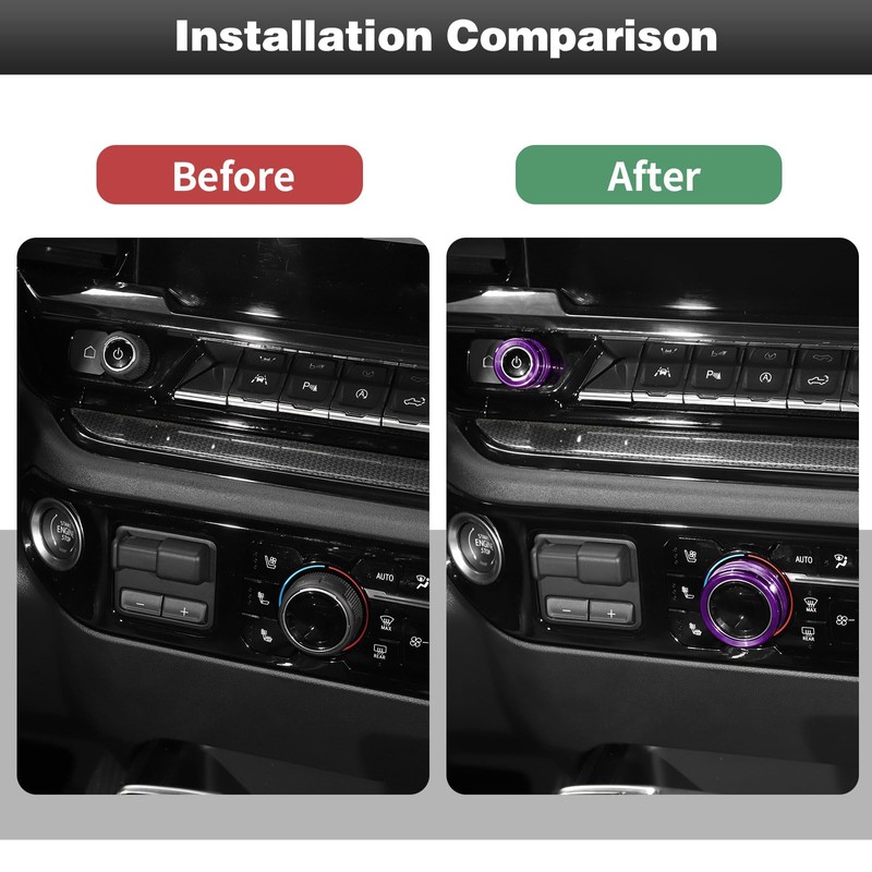 CheroCar Center Console Radio AC Knobs Cover Air Conditioner Knob